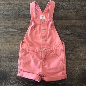 Baby Gap Pink Jean Short Overalls